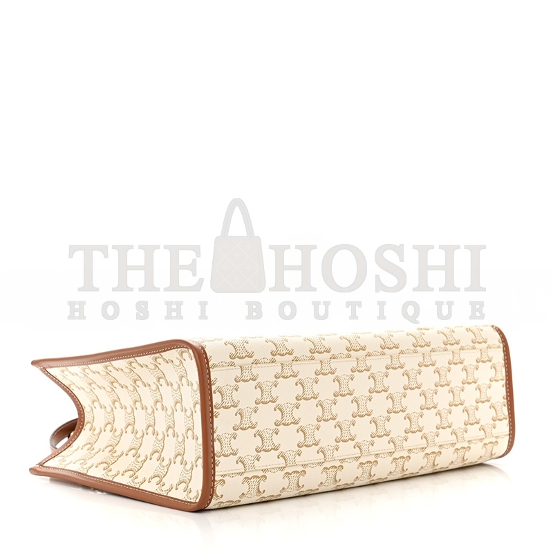 Ce1i*e TRIOMPHE CANVAS CALFSKIN MINI HORIZONTAL CABAS WHITE 199742BZJ.04LV (34*23*12.5cm) Master Quality