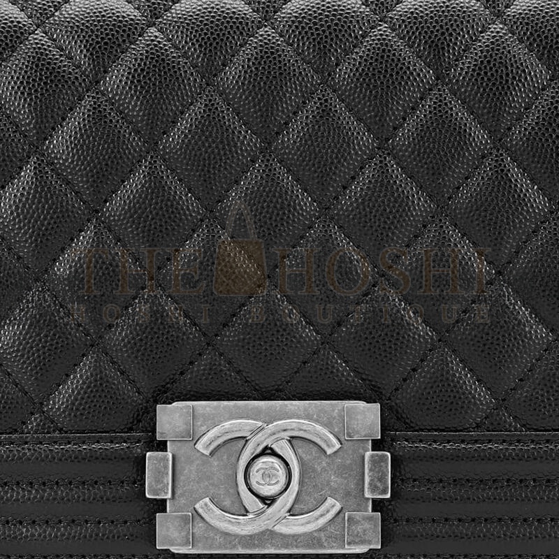 Ch**el CAVIAR MEDIUM QUILTED BOY FLAP BLACK A67086 Y83338 94305 (25*15*8cm) Master Quality