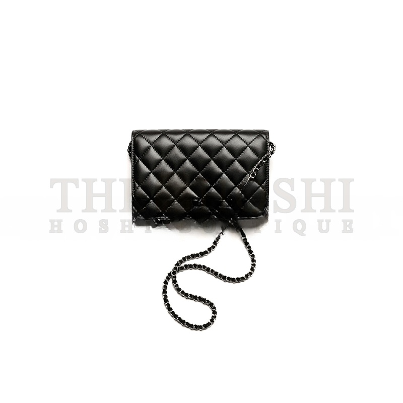 Ch**el CLASSIC WALLET ON CHAIN LAMBSKIN BLACK AS4241 (19.2*12.3*3.5cm) Master Quality