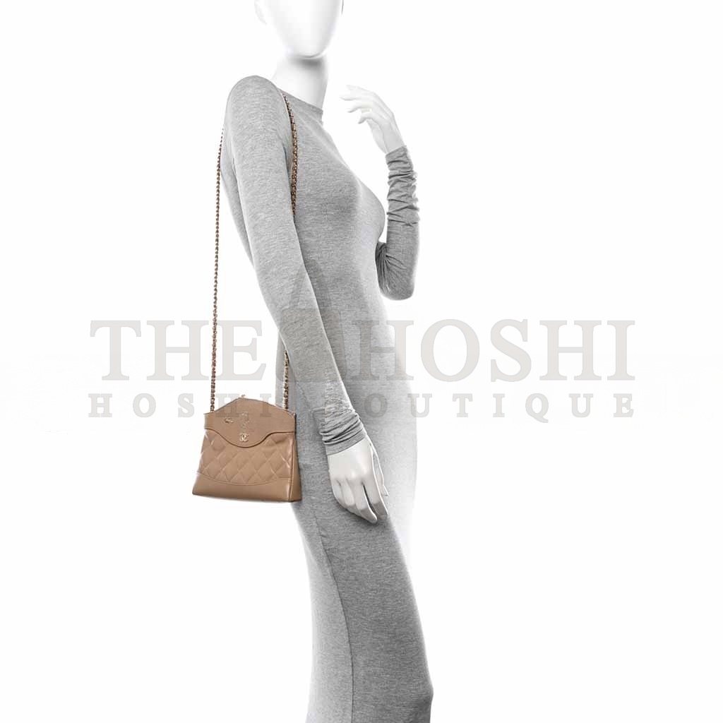 Ch**el SHINY CRUMPLED CALFSKIN QUILTED NANO 31 SHOPPING BAG BEIGE (20*17.5*3.5cm) Master Quality