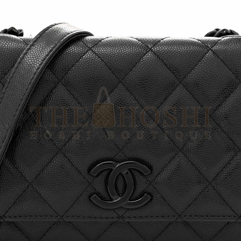 Ch**el CAVIAR QUILTED MY EVERYTHING WALLET ON CHAIN WOC BLACK A81059 (19*12*4cm) Master Quality