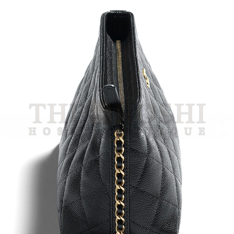 Ch**el CLUTCH WITH CHAIN GRAINED SHINY CALFSKIN GOLD-TONE METAL AP4700 (23*12*8cm) Master Quality