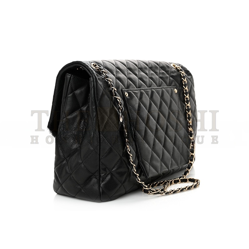 Ch**el CAVIAR QUILTED XXL TRAVEL FLAP BAG BLACK AS4661 (41*27*11cm) Master Quality