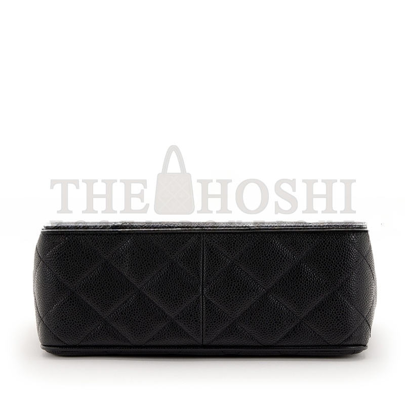 Ch**el BLACK QUILTED CAVIAR XL CC JUMBO SQUARE FLAP GOLD HARDWARE 1157428 (25*20.5*9cm) Master Quality