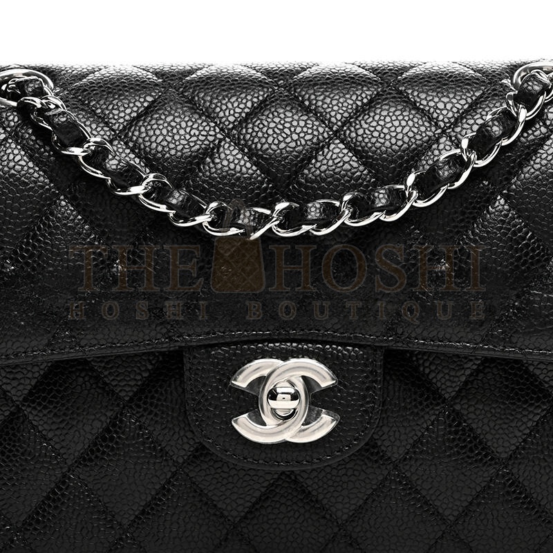 Ch**el SMALL DOUBLE FLAP BLACK 1577537 (23*14*6cm) Master Quality