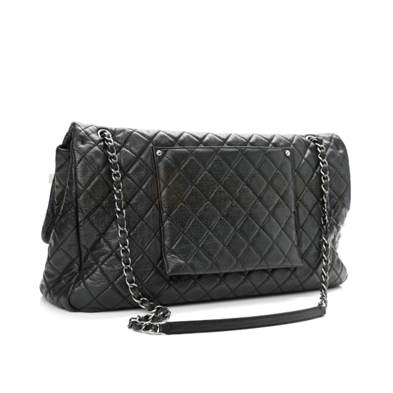 Ch**el XXL TRAVEL FLAP BAG BLACK 1065327 (45*28*15cm) Master Quality