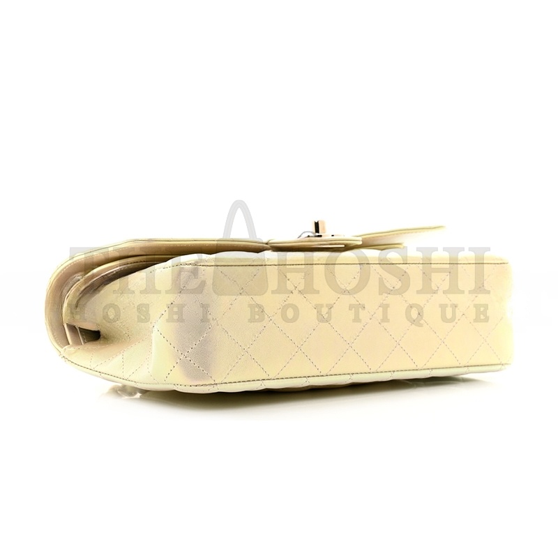 Ch**el IRIDESCENT LAMBSKIN QUILTED MEDIUM DOUBLE FLAP 1404212 (25*15*6cm) Master Quality