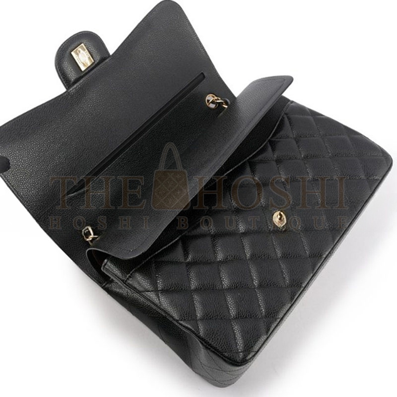 Ch**el CAVIAR QUILTED JUMBO CLASSIC DOUBLE FLAP BAG 1256173 (30*20*10cm) Master Quality