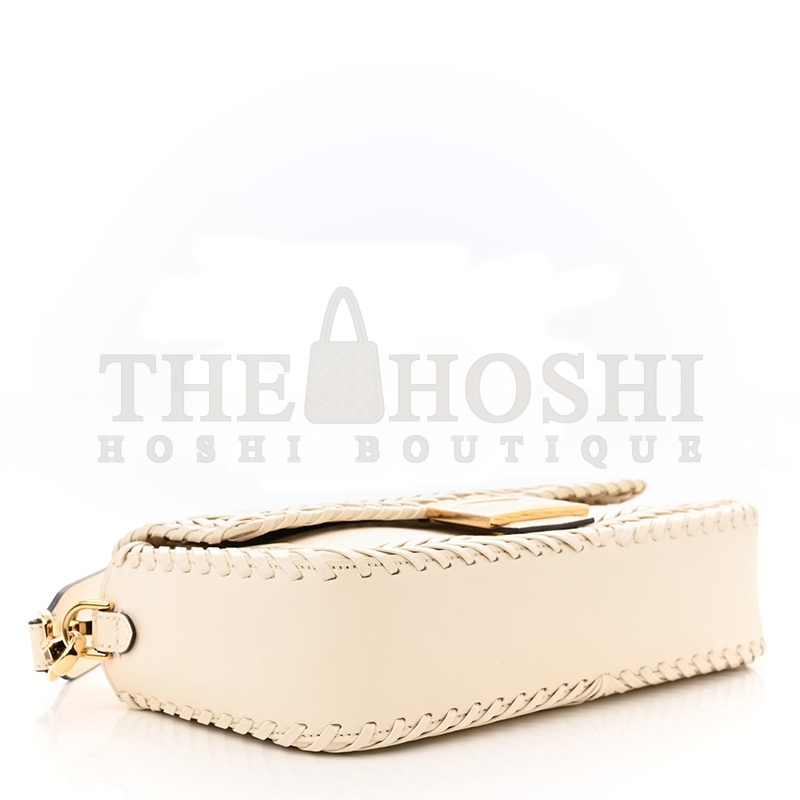 F**di VITELLO KING CEYLON WOVEN BAGUETTE WHITE ICE  (29*15*7cm) Master Quality