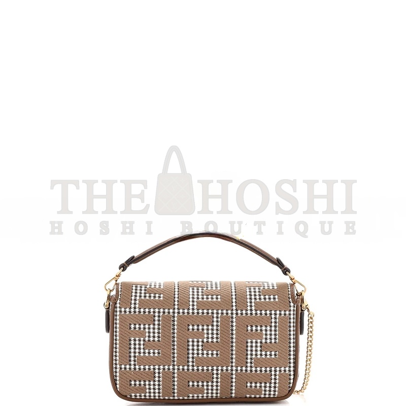 F**di BAGUETTE  BAG ZUCCA HOUNDSTOOTH WOOL MINI (19*11*5cm) Master Quality