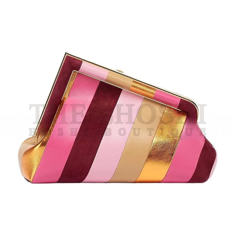 F**di FIRST LEATHER CLUTCH BAG IN PINK 8BP129AJS8F0MWU (26*18*9.5cm) Master Quality