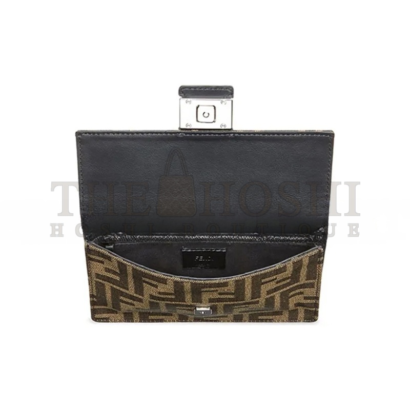 F**di BAGUETTE CONVERTIBLE POUCH ZUCCA CANVAS BROWN 7M0295A9ZLF0L3T (17*10*2cm) Master Quality