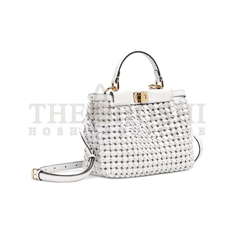 F**di MINI PEEKABOO ICONIC SATCHEL WHITE 8BN244AD6HF0QVL (23*18*11cm) Master Quality