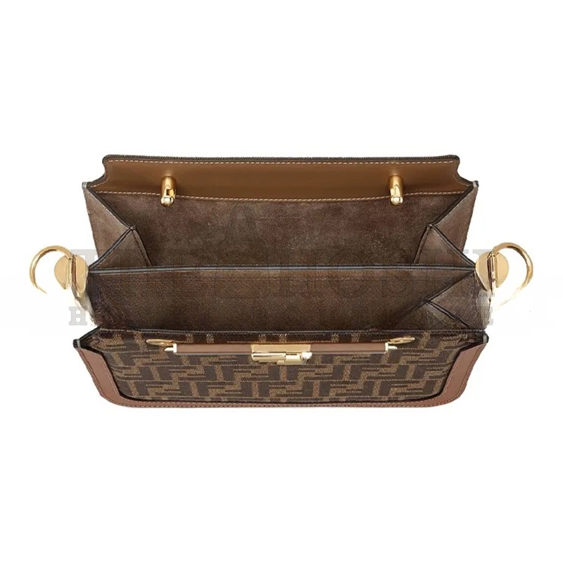 F**di TOUCH FABRIC BROWN 8BT349AGY6F1FSM (26.5*19*10cm) Master Quality