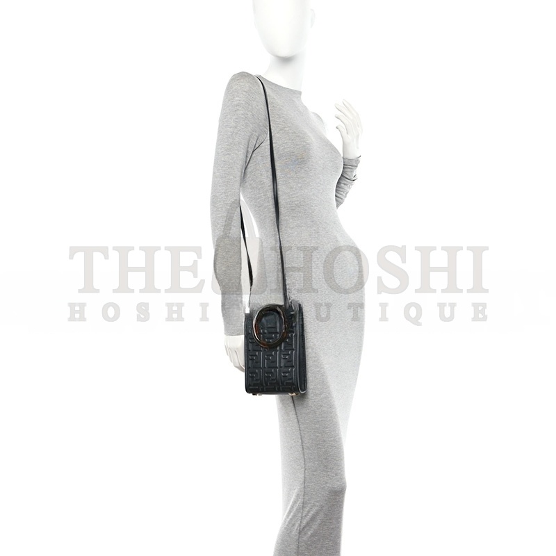 F**di FF ZUCCA LEATHER MINI SUNSHINE SHOPPER TOTE CROSSBODY BAG (17*13*5cm) Master Quality