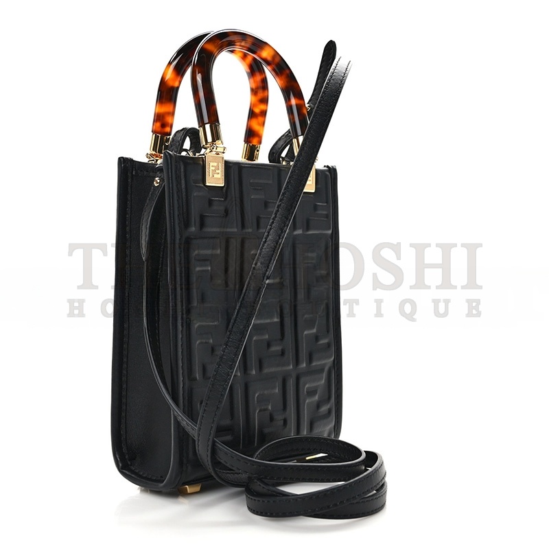 F**di FF ZUCCA LEATHER MINI SUNSHINE SHOPPER TOTE CROSSBODY BAG (17*13*5cm) Master Quality