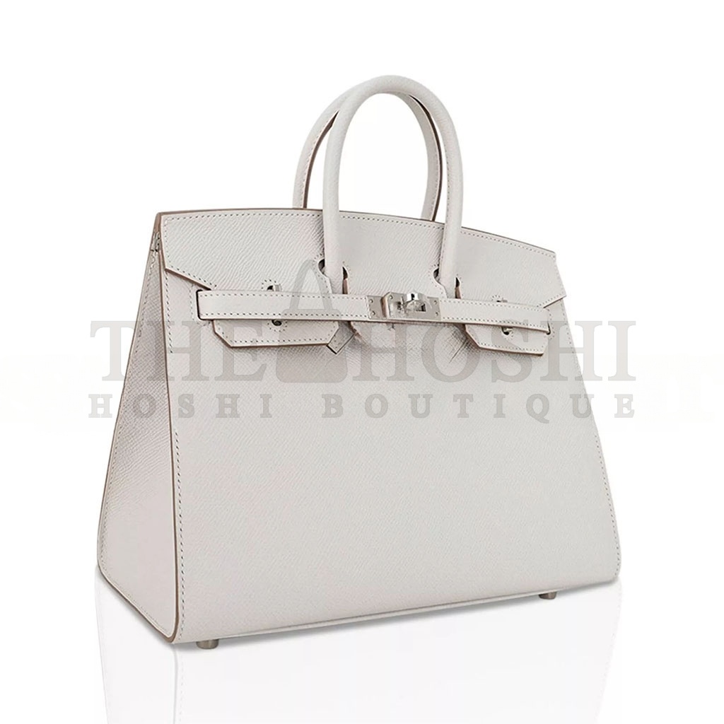 H**me5 BIRKIN 35 EPSOM LEATHER PEARL GREY SILVER BUCKLE LUXURY BAG 205239520901 (35*28*18cm) Master Quality