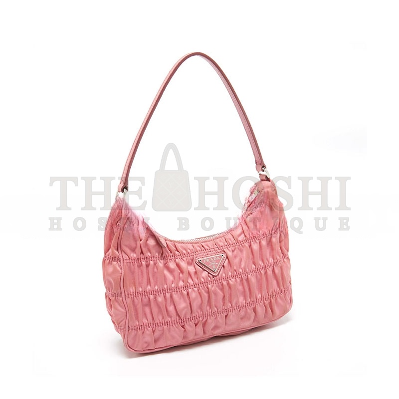 Pra*a MINI BAGNYLON AND SAFFIANO LEATHER PINK 1NE204 (22*13*6cm) Master Quality
