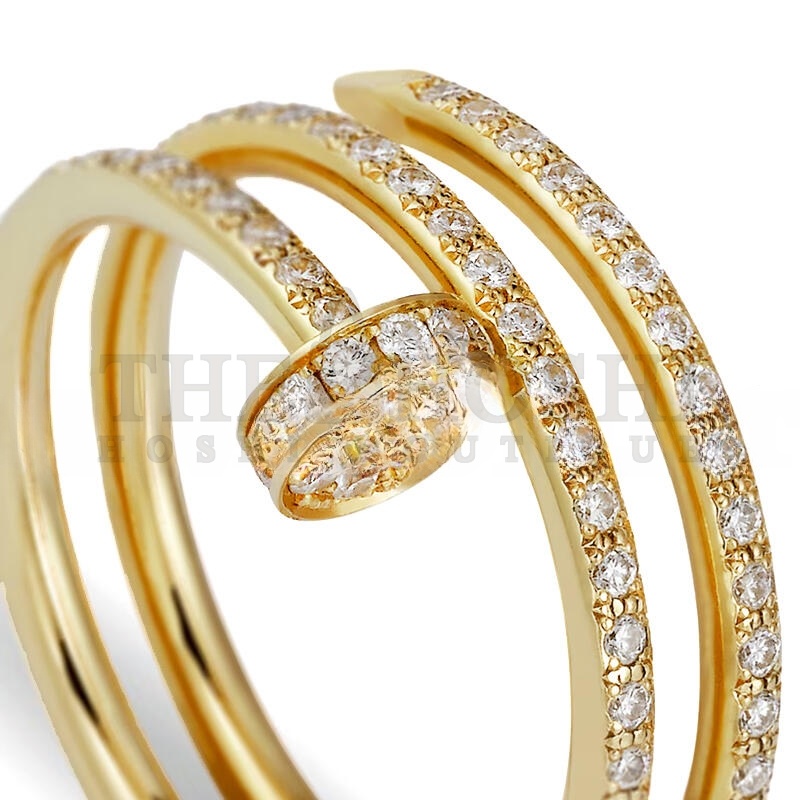 Ca*t1er JUSTE UN CLOU RING, DOUBLE, SEMI-PAVED B4211900 Master Quality