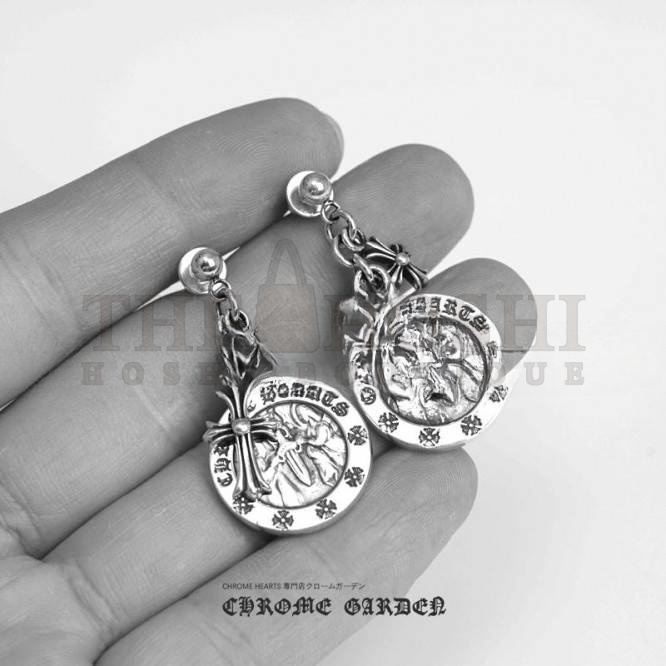 Ch*0me He**ts CROSS ANGEL MEDALLION EARRING Master Quality