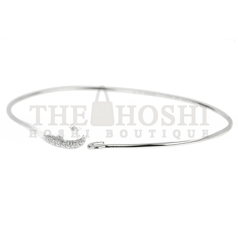 H**me5 FARANDOLE WHITE GOLD D1am0nd LARGE BANGLE BRACELET 18K Master Quality