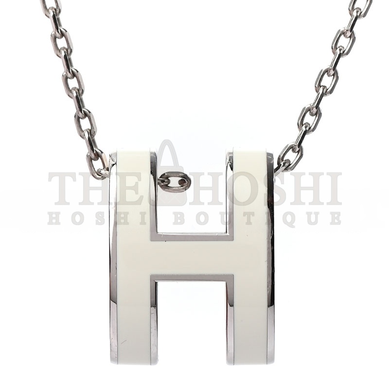 H**me5 LACQUERED PALLADIUM POP H PENDANT NECKLACE WHITE Master Quality