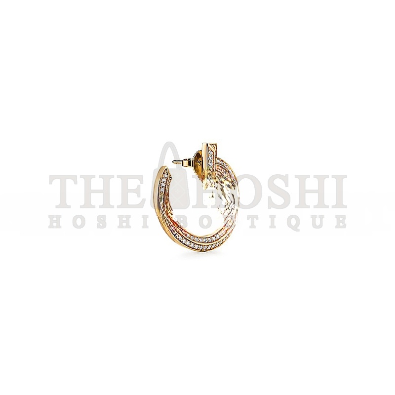 T*f*ny T1 OPEN HOOP EARRINGS IN GOLD WITH D1am0ndS 68408083 Master Quality