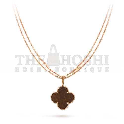 V*n Cl**f ARPELS MAGIC ALHAMBRA LONG NECKLACE, 1 MOTIF - ROSE GOLD, LETTERWOOD VCARO3M700 Master Quality