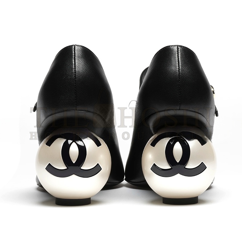 Ch**el MARY JANES LAMBSKIN, PATENT CALFSKIN & IMITATION PEARLS G46775 Master Quality