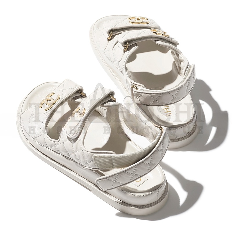 Ch**el SANDALS SHINY LAMBSKIN G35927 Master Quality