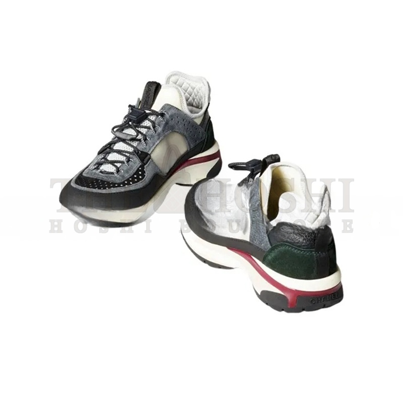 Ch**el SNEAKERS FABRIC, SUEDE CALFSKIN, MESH & FABRIC BLACK, DARK GRAY, WHITE & LIGHT GRAY G39488 Y56142 K4948 Master Quality