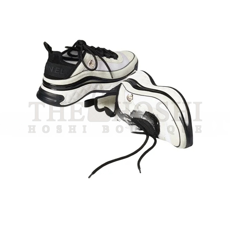 Ch**el SNEAKERS FABRIC & SUEDE CALFSKIN WHITE G39070 Y56144 0Q241 Master Quality