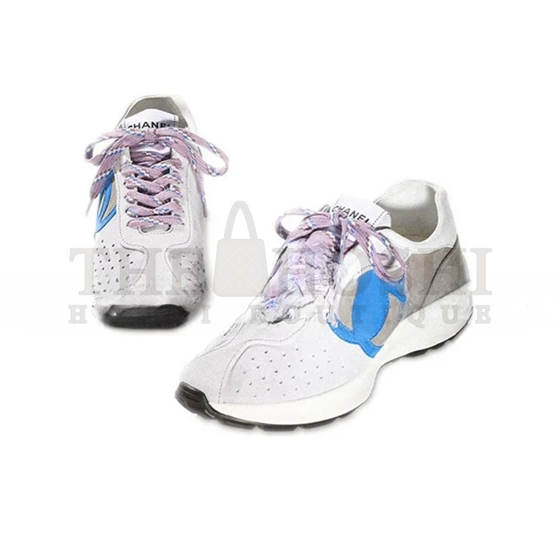 Ch**el SNEAKERS SUEDE KIDSKIN LIGHT PURPLE, BLUE & DARK GRAY G39074 X56563 K4279 Master Quality