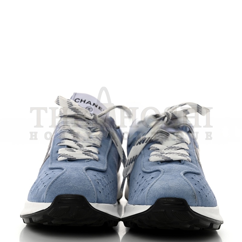 Ch**el SNEAKERS FABRIC & SUEDE KIDSKIN BLUE & WHITE G39074 Y55825 K4274 Master Quality