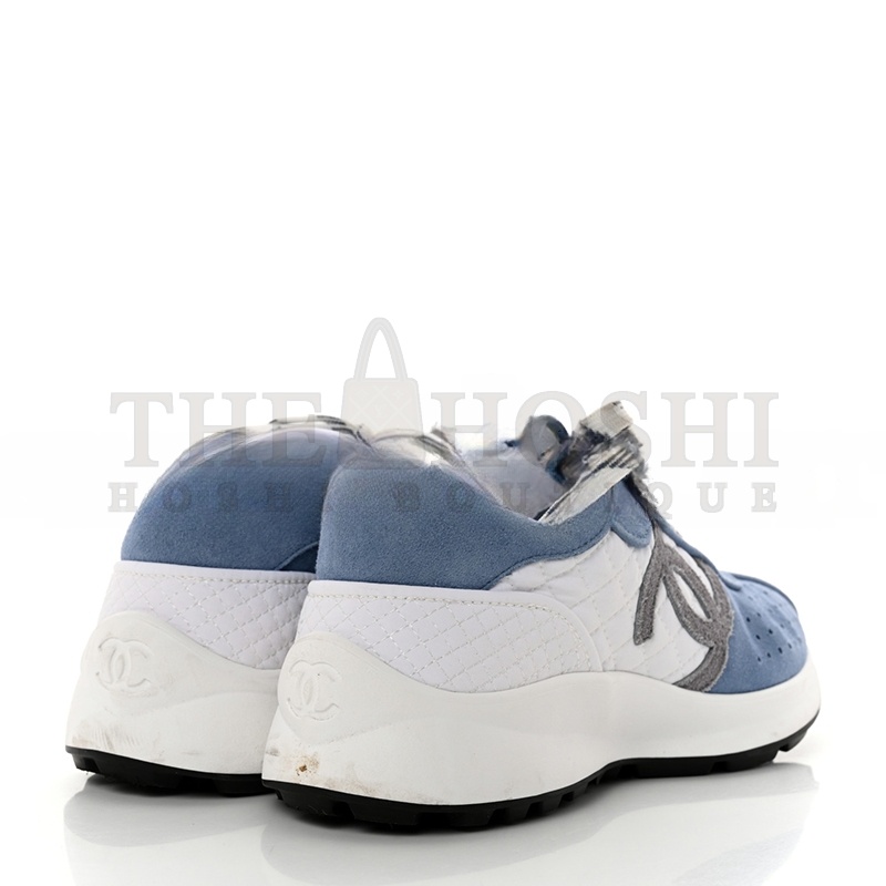 Ch**el SNEAKERS FABRIC & SUEDE KIDSKIN BLUE & WHITE G39074 Y55825 K4274 Master Quality
