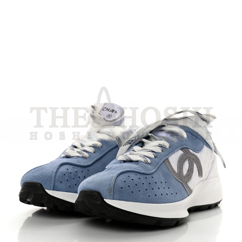 Ch**el SNEAKERS FABRIC & SUEDE KIDSKIN BLUE & WHITE G39074 Y55825 K4274 Master Quality