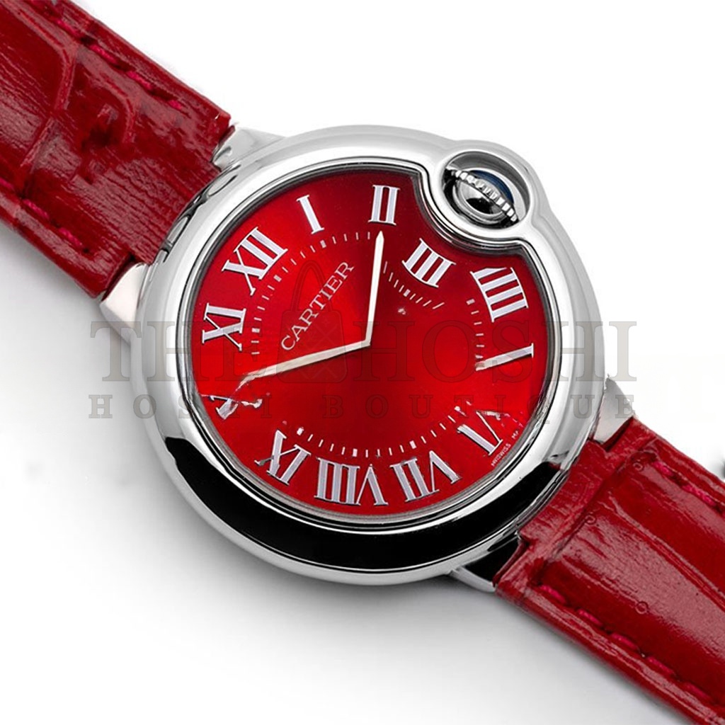 Ca*t1er BALLON BLEU DE Ca*t1er 33MM QUARTZ RED DIAL IN RED LEATHER STRAP WSBB0022 Master Quality
