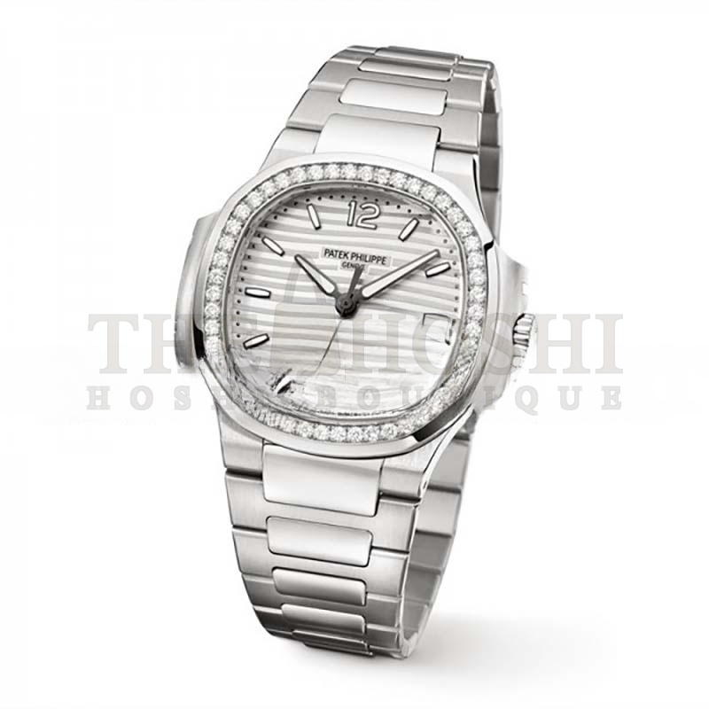 Pat*k Phi1i*pe NAUTILUS SILVER DIAL D1am0nd STEEL LADIES WATCH 7018 32MM Master Quality