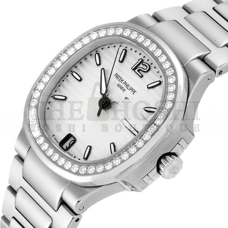 Pat*k Phi1i*pe NAUTILUS SILVER DIAL D1am0nd STEEL LADIES WATCH 7018 32MM Master Quality