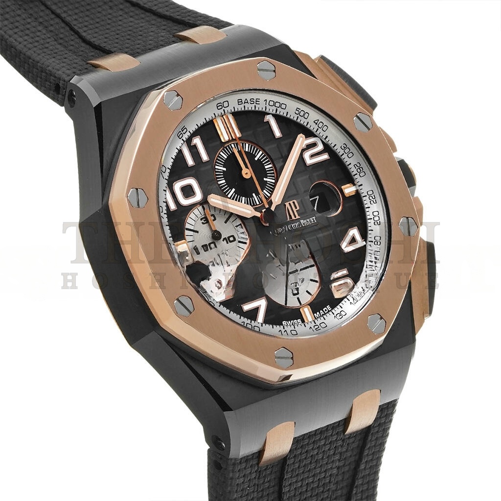 AUDEMARS P1g*et ROYAL OAK OFFSHORE BLACK CERAMIC 44MM SMOKED GREY ROMAN DIAL WATCH 26405NR.OO.A002CA.01 Master Quality