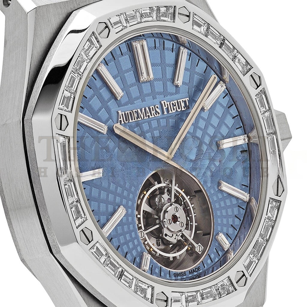 AUDEMARS P1g*et ROYAL OAK SELFWINDING FLYING TOURBILLON PLATINUM LIGHT BLUE DIAL 41MM WATCH 26535PT.ZZ.1220PT.01 Master Quality